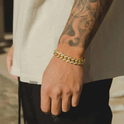 DOLAIR® 12MM ICED CUBAN LINK BRACELET