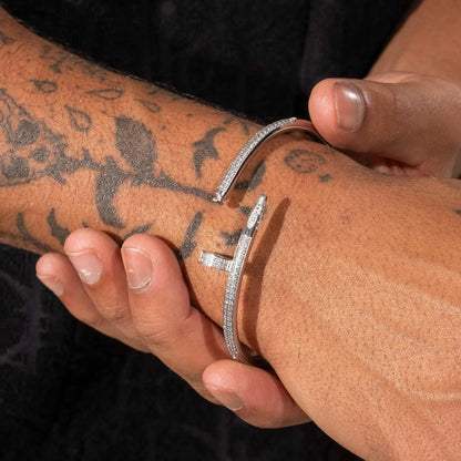 DOLAIR® Iced Nail Bracelet - White Gold