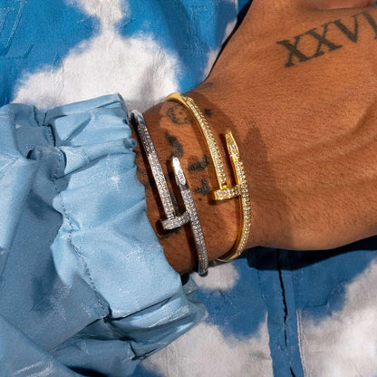 DOLAIR® Iced Nail Bracelet - White Gold