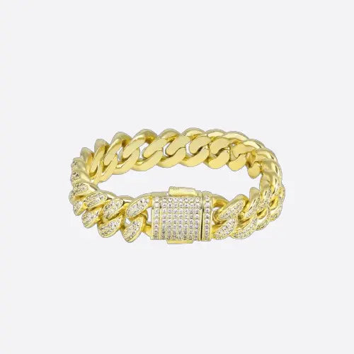 DOLAIR® 12MM ICED CUBAN LINK BRACELET